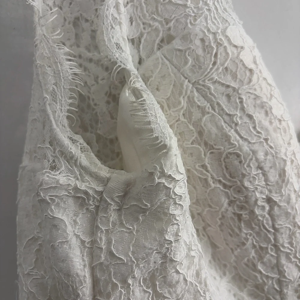Adrianna Papell Sleeveless Bridal Dress Ivory - Picture 8 of 16